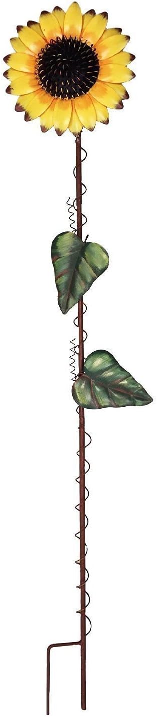Flower Garden Stakes Metal Spring Yard Sign Decorative Sunflower Plant Stake Lawn Art Patio Decor Pathway Ornaments Indoor Outdoor Decoration (84.5" H)