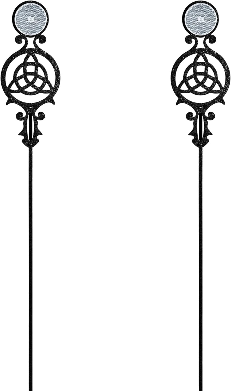 Touch of Class Pathways Reflective Driveway Marker Stake Set of Two for Outdoor Use | Compass Star Emblem Design | Personalized Tall Reflector Set of 2 | Black Durable Finish