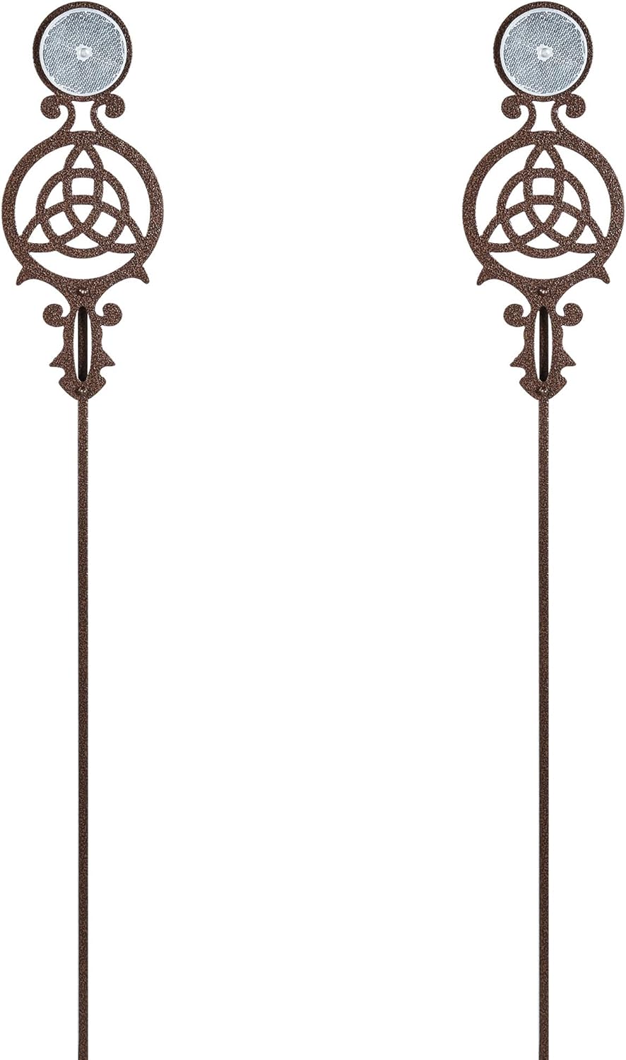 Touch of Class Pathways Reflective Driveway Marker Stake Set of Two for Outdoor Use | Compass Star Emblem Design | Personalized Tall Reflector Set of 2 | Black Durable Finish