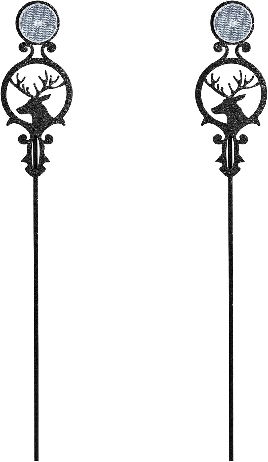 Touch of Class Pathways Reflective Driveway Marker Stake Set of Two for Outdoor Use | Compass Star Emblem Design | Personalized Tall Reflector Set of 2 | Black Durable Finish