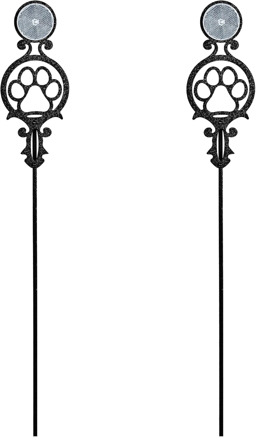 Touch of Class Pathways Reflective Driveway Marker Stake Set of Two for Outdoor Use | Compass Star Emblem Design | Personalized Tall Reflector Set of 2 | Black Durable Finish