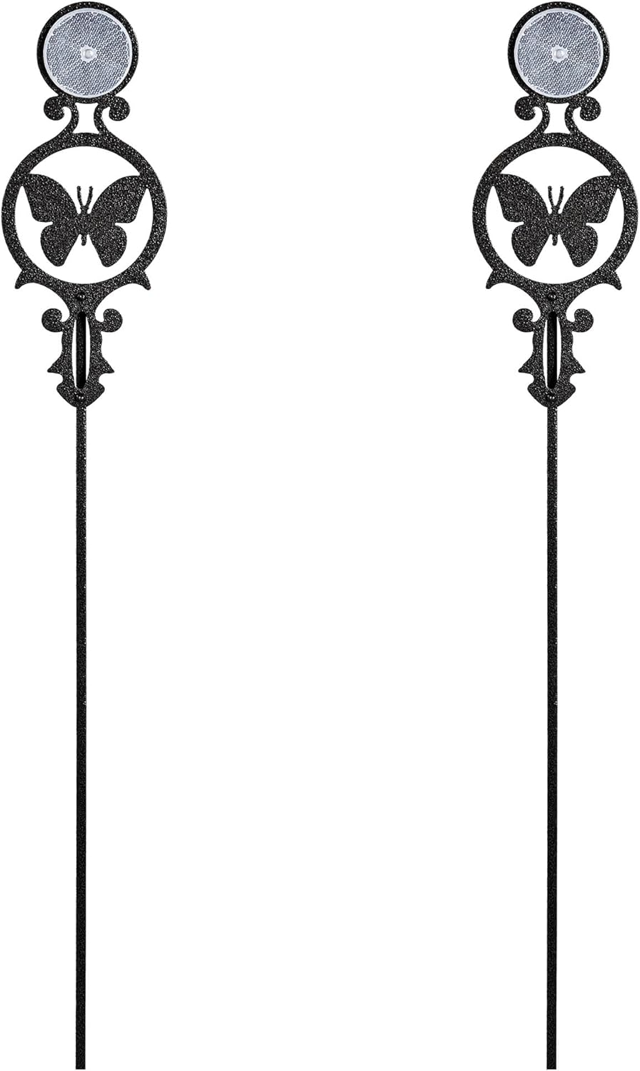 Touch of Class Pathways Reflective Driveway Marker Stake Set of Two for Outdoor Use | Compass Star Emblem Design | Personalized Tall Reflector Set of 2 | Black Durable Finish