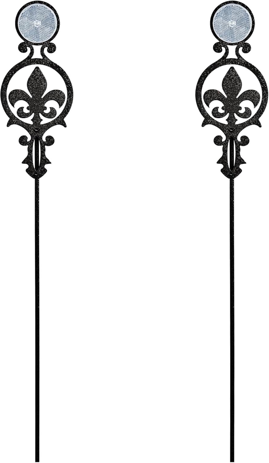 Touch of Class Pathways Reflective Driveway Marker Stake Set of Two for Outdoor Use | Compass Star Emblem Design | Personalized Tall Reflector Set of 2 | Black Durable Finish