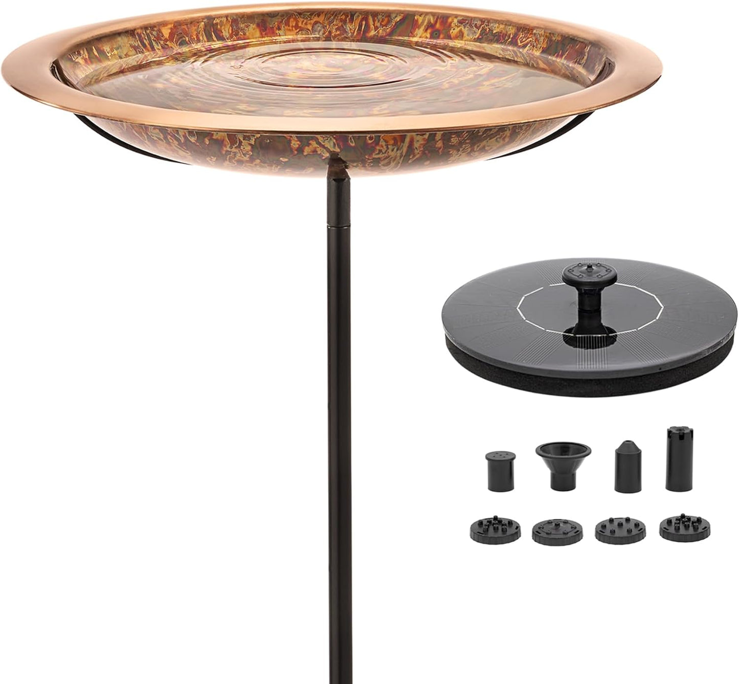 Good Directions BBG18 Copper Bird Bath, Includes Garden Pole, 18” Diameter Basin, Polished Copper