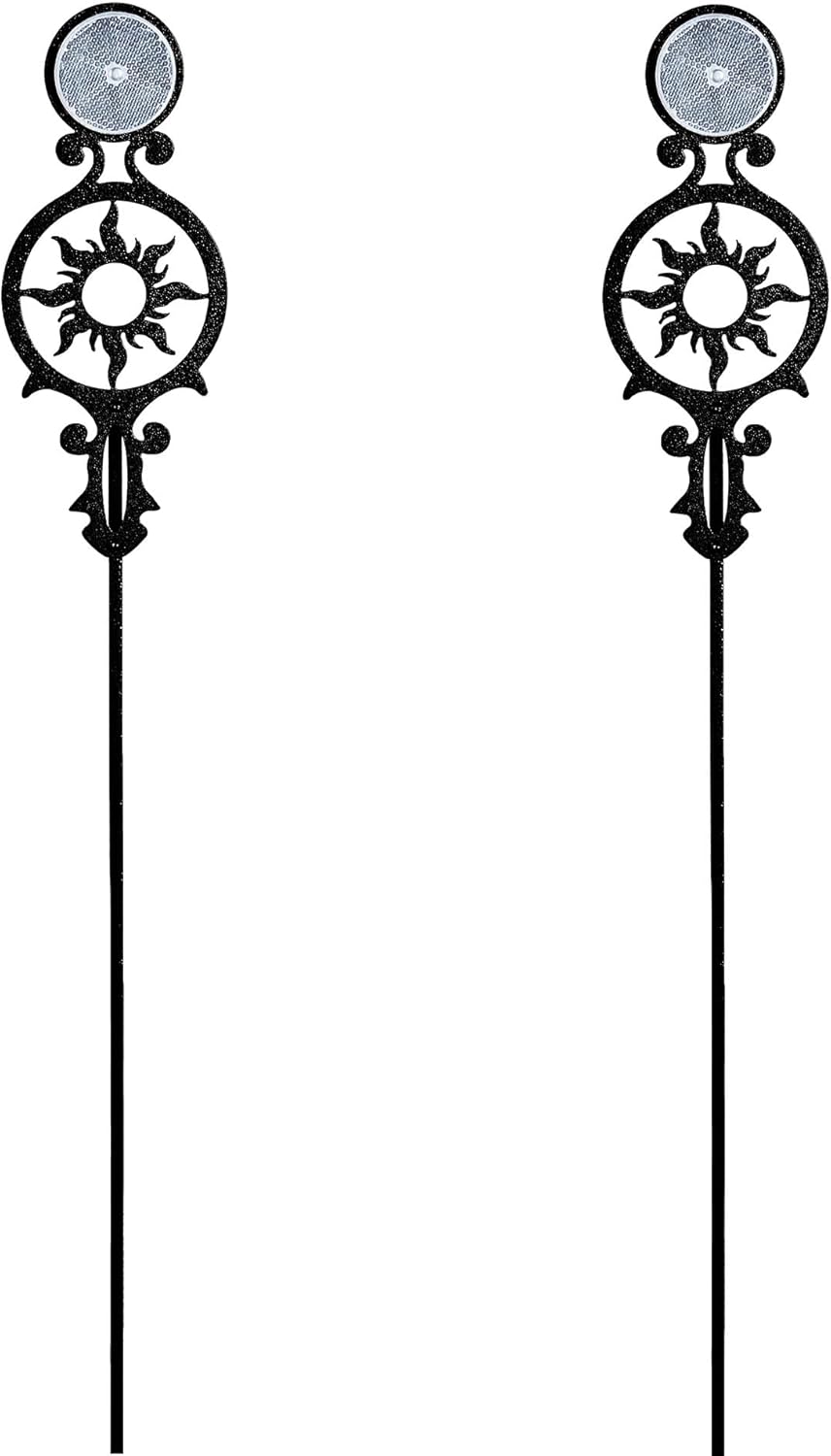 Touch of Class Pathways Reflective Driveway Marker Stake Set of Two for Outdoor Use | Compass Star Emblem Design | Personalized Tall Reflector Set of 2 | Black Durable Finish