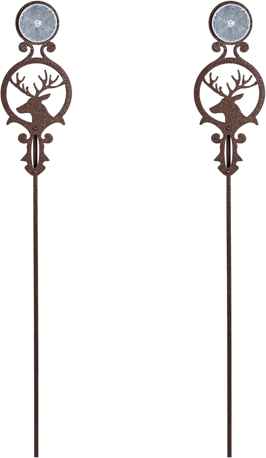 Touch of Class Pathways Reflective Driveway Marker Stake Set of Two for Outdoor Use | Compass Star Emblem Design | Personalized Tall Reflector Set of 2 | Black Durable Finish