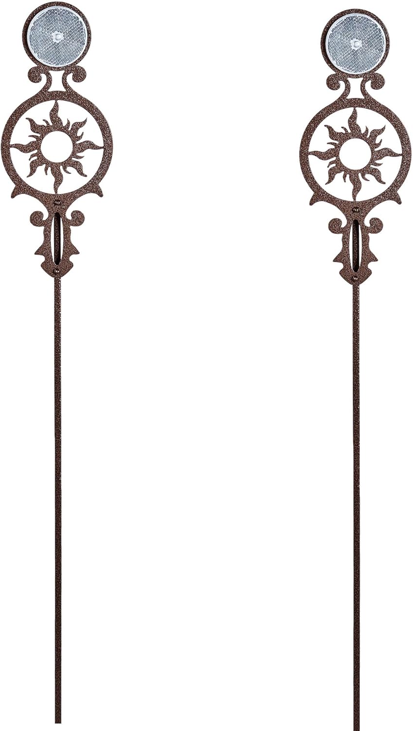 Touch of Class Pathways Reflective Driveway Marker Stake Set of Two for Outdoor Use | Compass Star Emblem Design | Personalized Tall Reflector Set of 2 | Black Durable Finish