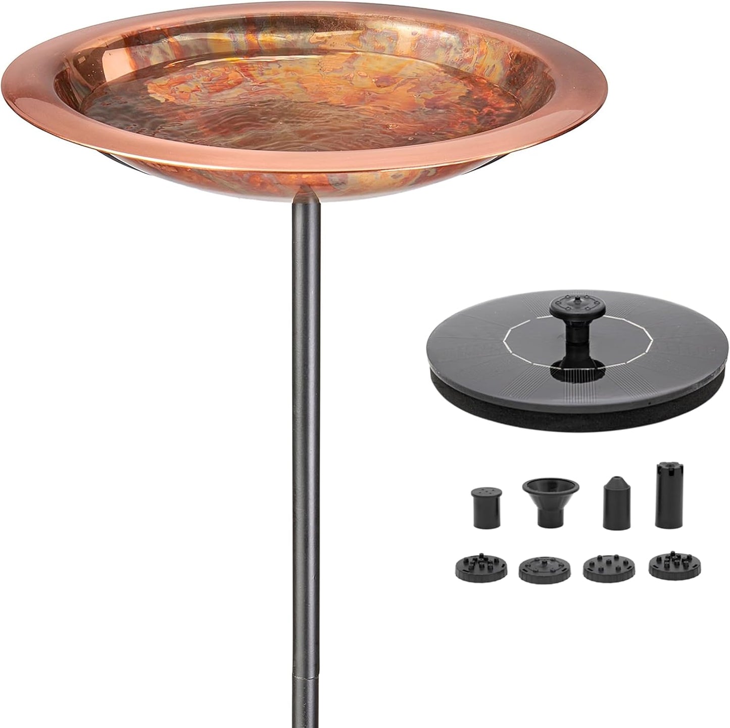 Good Directions Fired Copper Bird Bath on Garden Pole 13"