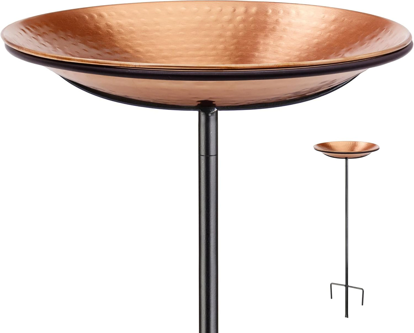 Good Directions Fired Copper Bird Bath on Garden Pole 13"