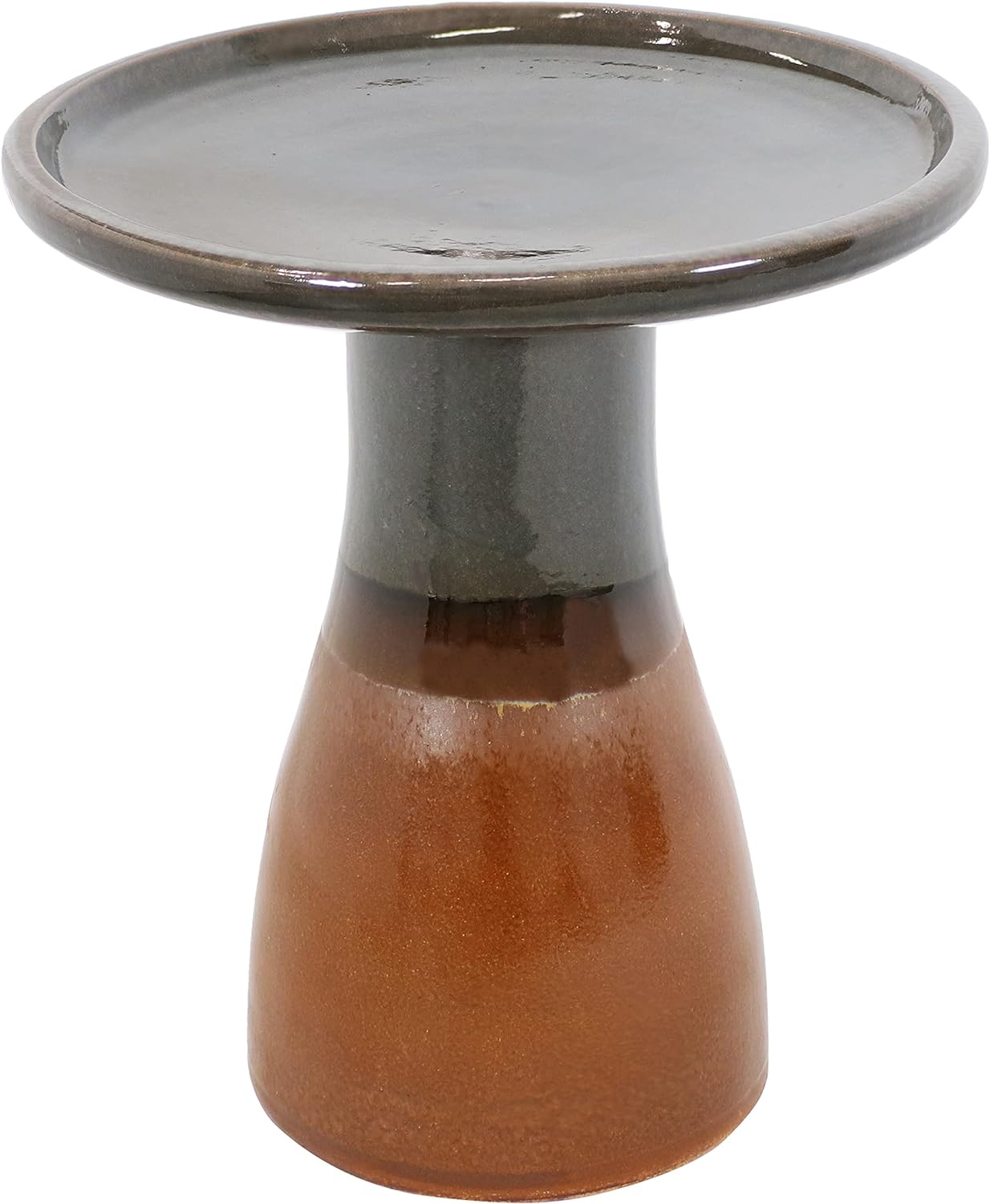 Sunnydaze 21" H Ceramic Bird Bath for Outside - Hand-Painted Outdoor Bird Bath Bowl, UV/Frost-Resistant Finish - Galaxy Blue - Classic Pedestal
