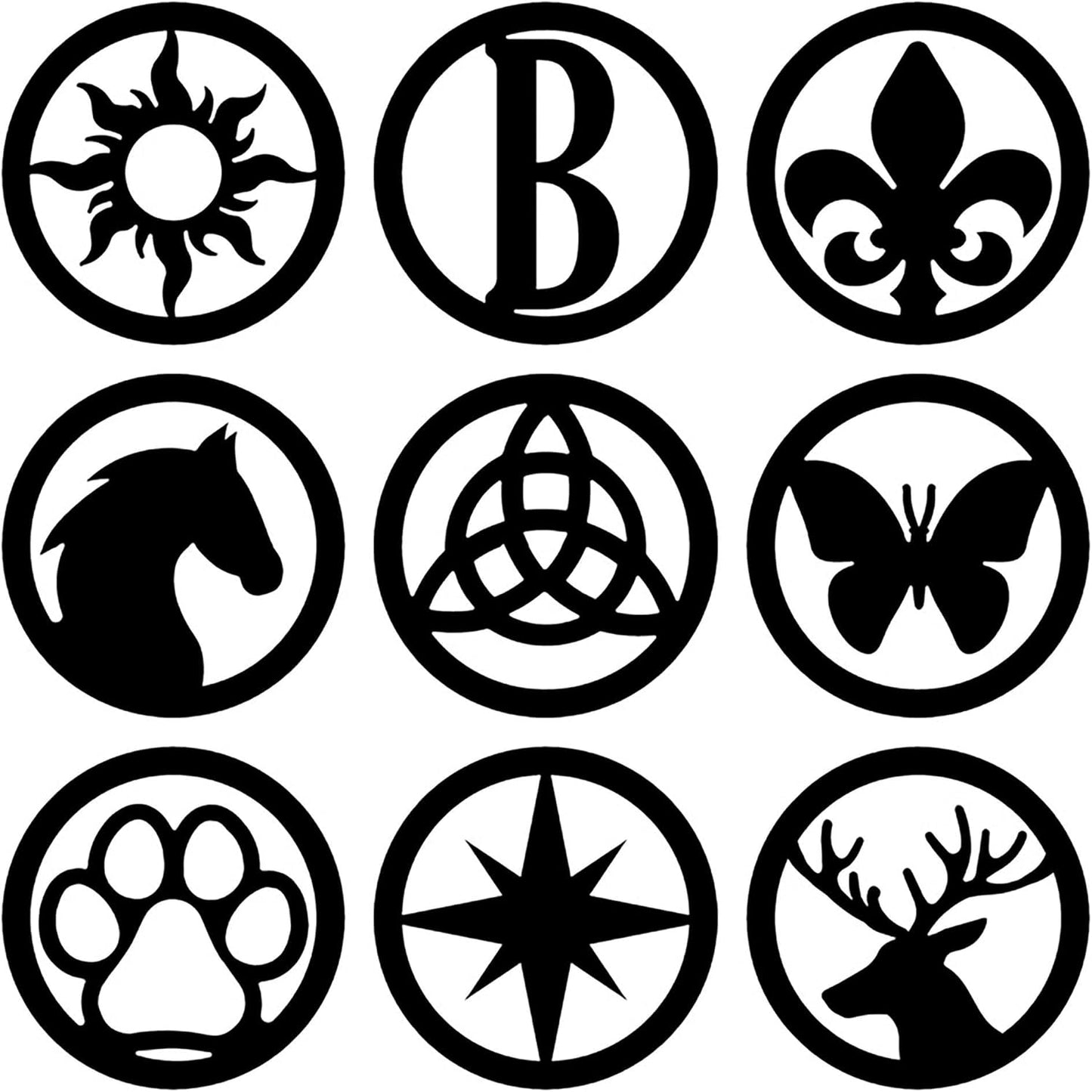 Touch of Class Pathways Reflective Driveway Marker Stake Set of Two for Outdoor Use | Compass Star Emblem Design | Personalized Tall Reflector Set of 2 | Black Durable Finish