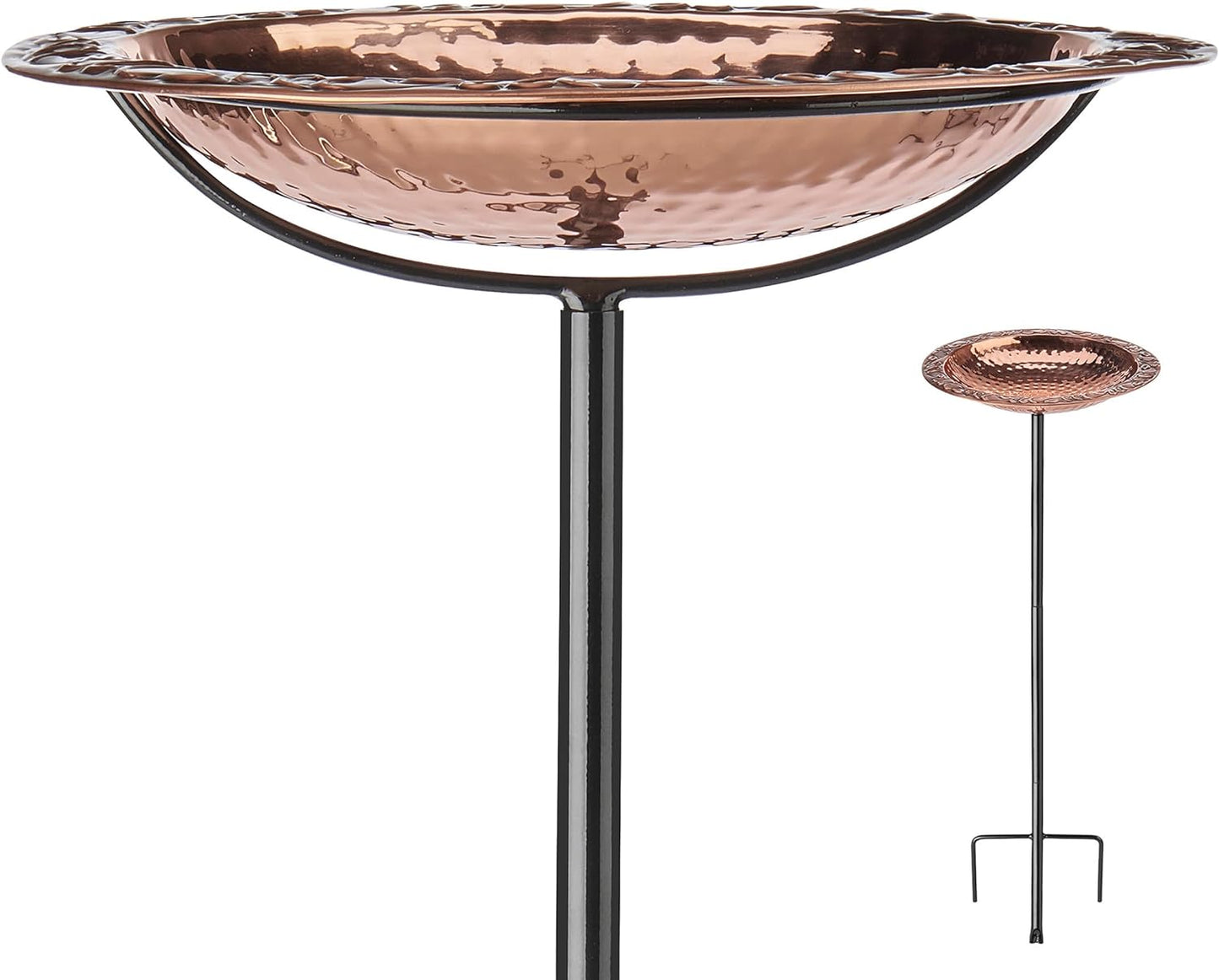Good Directions Fired Copper Bird Bath on Garden Pole 13"