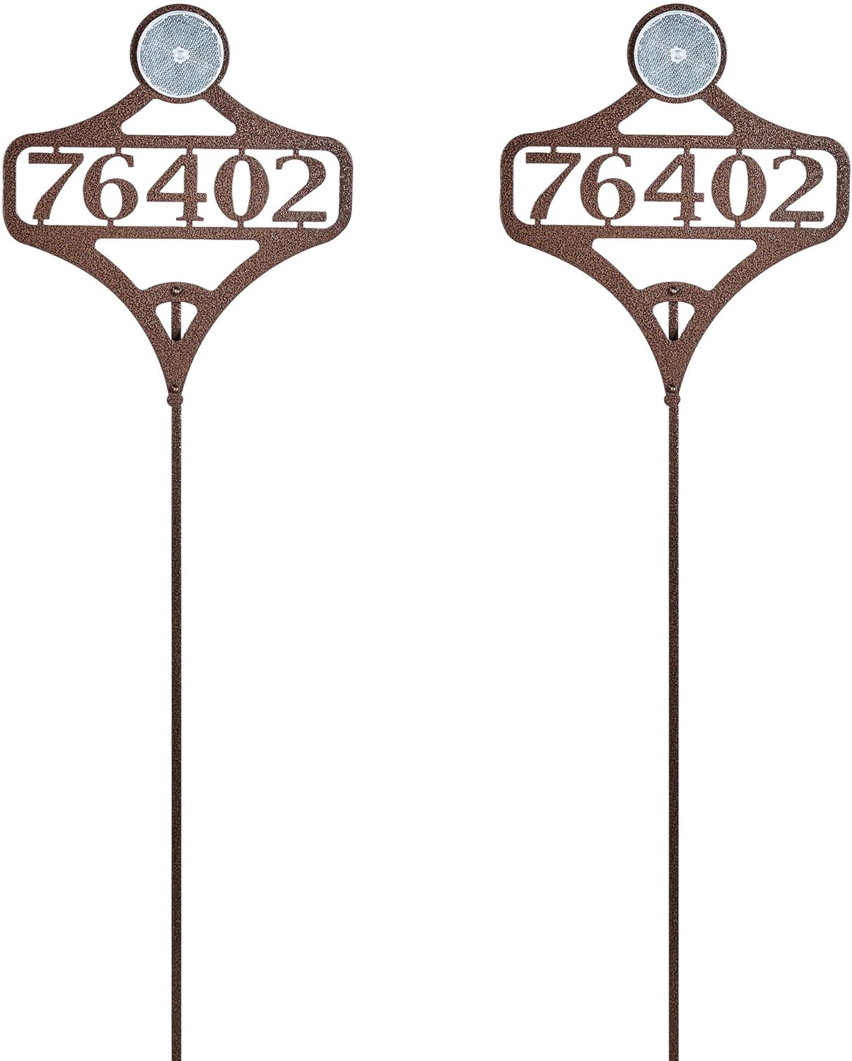Touch of Class Pathways Reflective Driveway Marker Stake Set of Two for Outdoor Use | Compass Star Emblem Design | Personalized Tall Reflector Set of 2 | Black Durable Finish