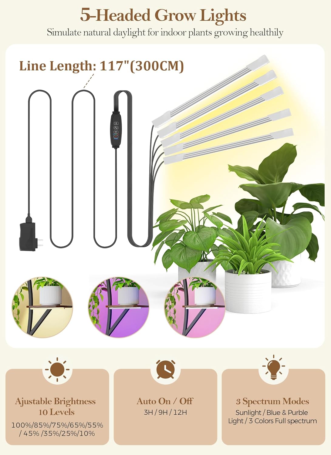 Plant Stand Indoor with Grow Lights 64" Tall Plant Shelf with Wheel Lighted Corner Plant Stands for Indoor Growing Multiple Metal 8 Tiered Large Flower Holder Plant Rack for Home Patio Balcony