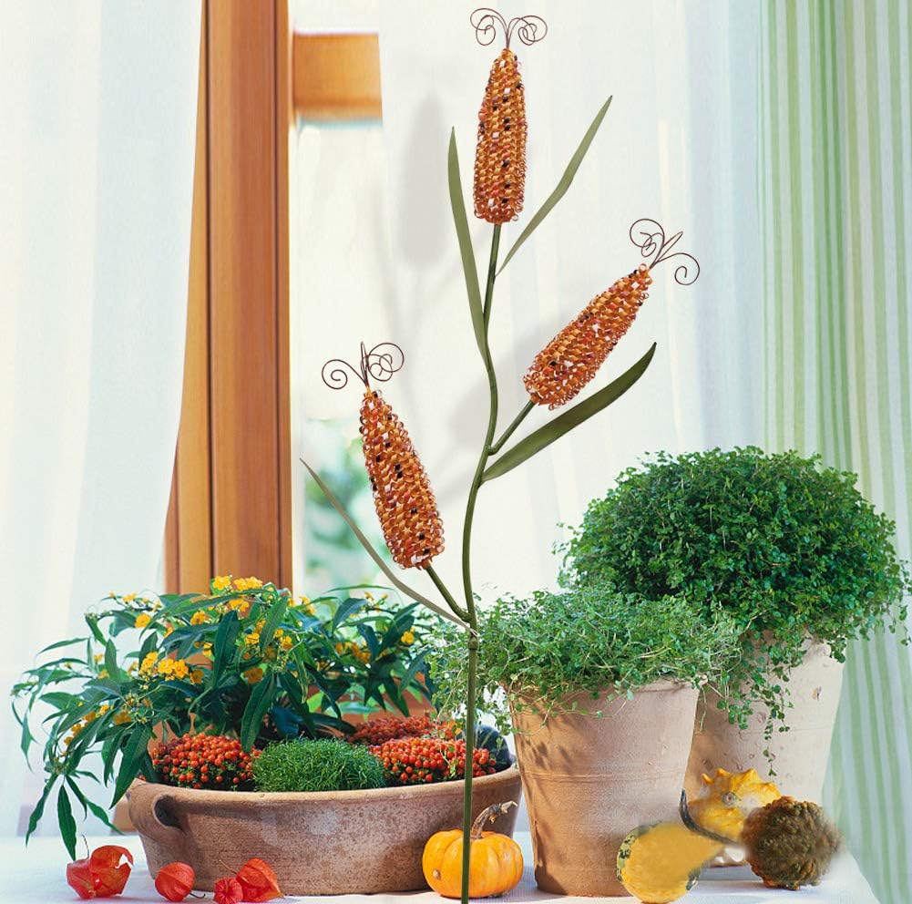 Metal Corn Garden Stake Decorative Outdoor Fall Yard Stake for Outside Garden Yard Lawn Porch Patio Autumn Thanksgiving Harvest Decorations