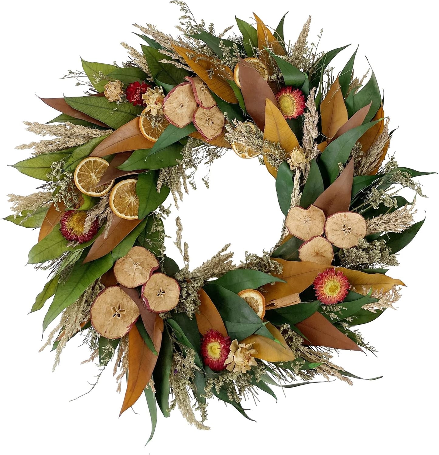 ANDALUCA 20" Preserved Willow and Silver Dollar Eucalyptus Wreath (Willow Silver Dollar)