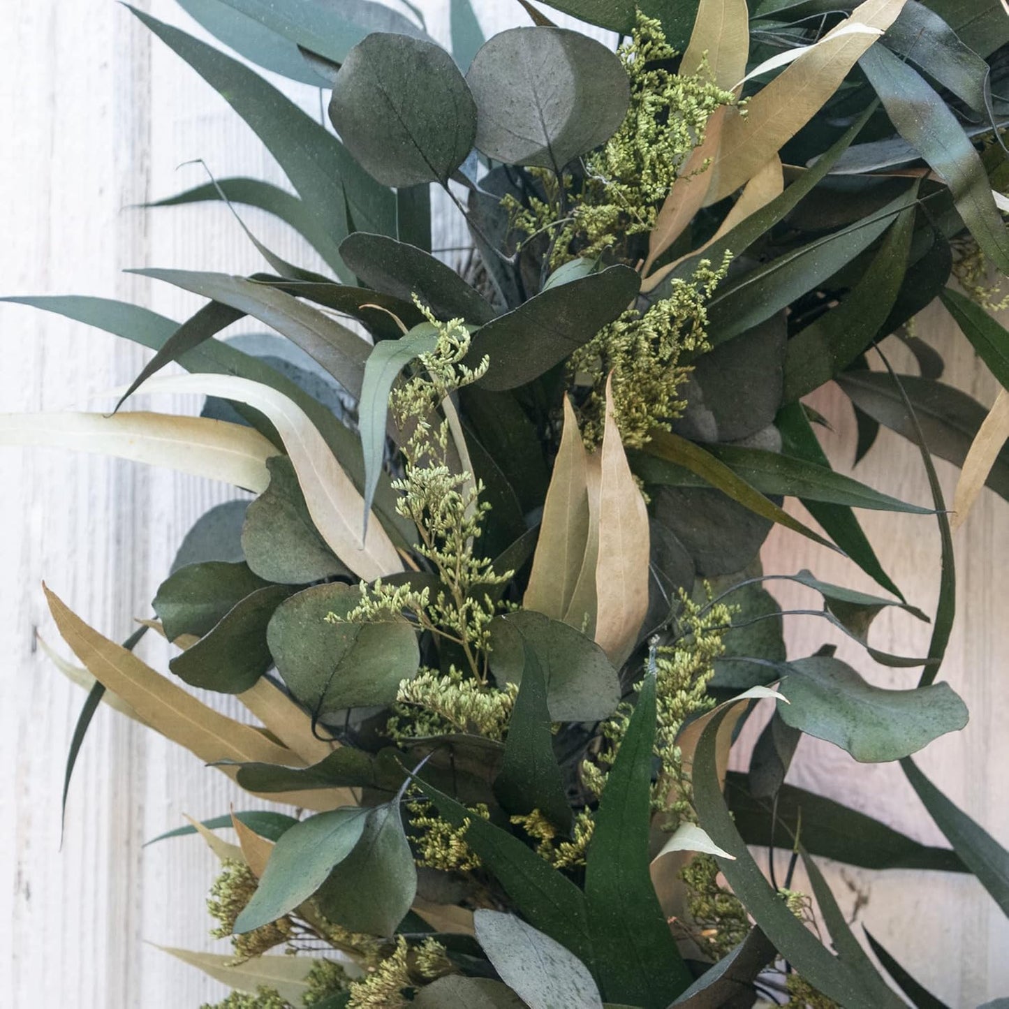 ANDALUCA 20" Preserved Willow and Silver Dollar Eucalyptus Wreath (Willow Silver Dollar)