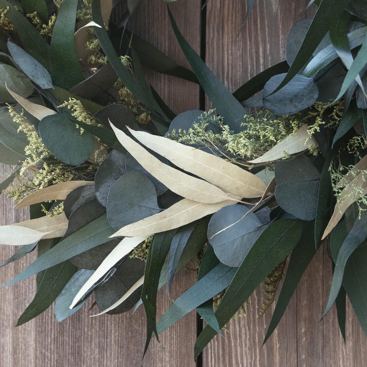 ANDALUCA 20" Preserved Willow and Silver Dollar Eucalyptus Wreath (Willow Silver Dollar)
