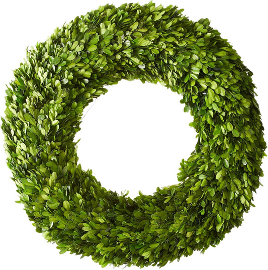 Wreath Faux Florals and Preserved Boxwood, 24-Inch