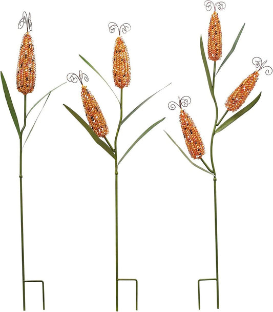 Metal Corn Garden Stake Decorative Outdoor Fall Yard Stake for Outside Garden Yard Lawn Porch Patio Autumn Thanksgiving Harvest Decorations